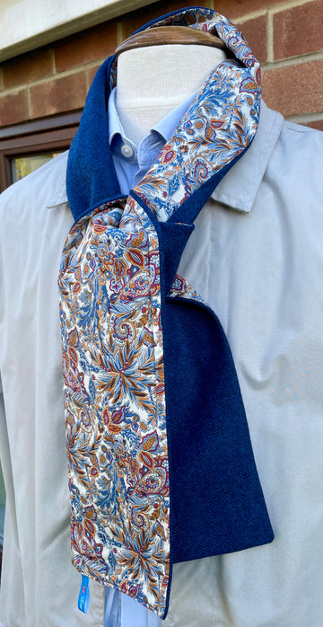 Merino Lambswool and Liberty cotton short scarf