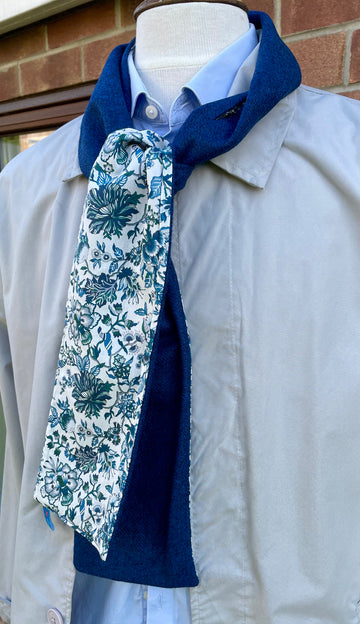 Merino Lambswool and Liberty cotton short scarf