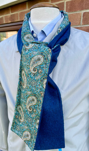 Merino Lambswool and Liberty cotton short scarf